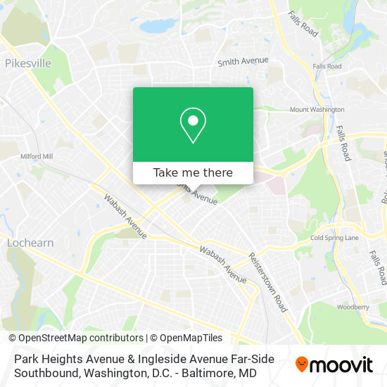 Mapa de Park Heights Avenue & Ingleside Avenue Far-Side Southbound