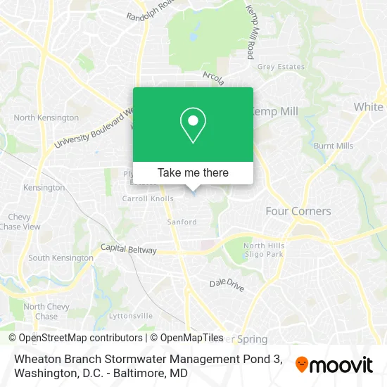 Wheaton Branch Stormwater Management Pond 3 map