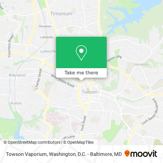 Mapa de Towson Vaporium