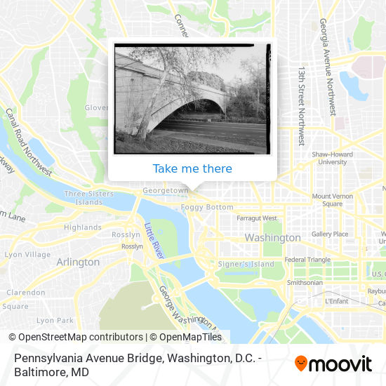 Pennsylvania Avenue Bridge map