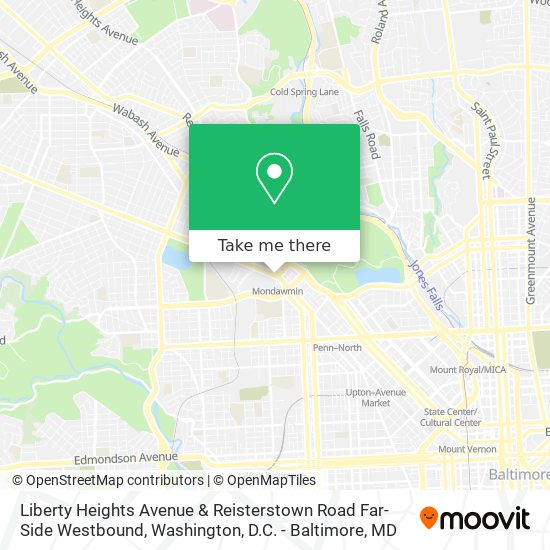 Mapa de Liberty Heights Avenue & Reisterstown Road Far-Side Westbound