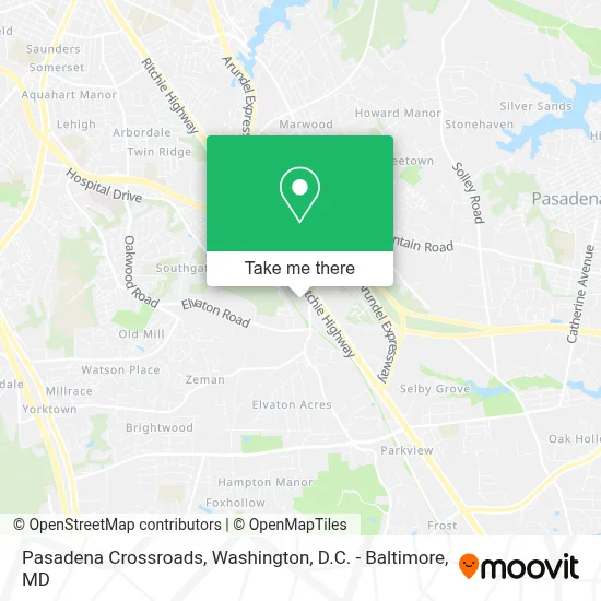 Pasadena Crossroads map