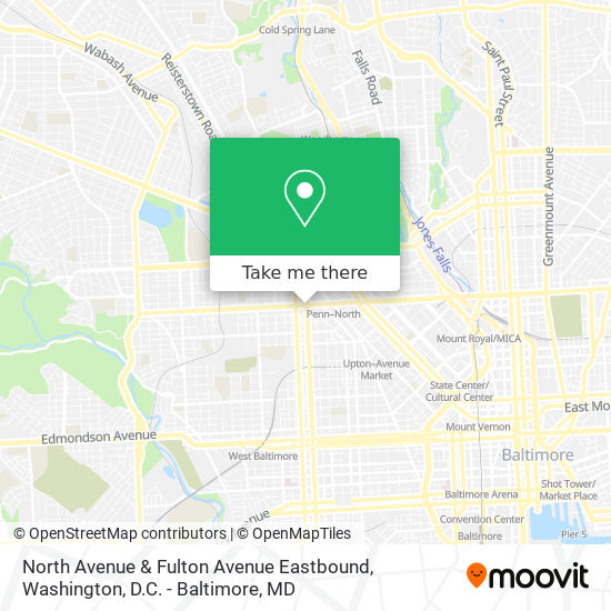 North Avenue & Fulton Avenue Eastbound map