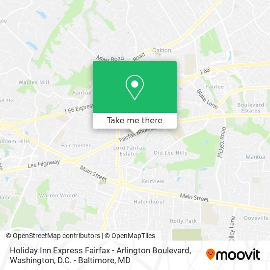 Holiday Inn Express Fairfax - Arlington Boulevard map