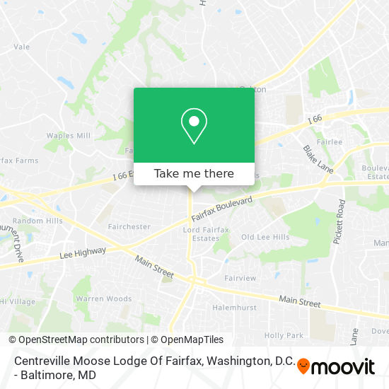 Mapa de Centreville Moose Lodge Of Fairfax