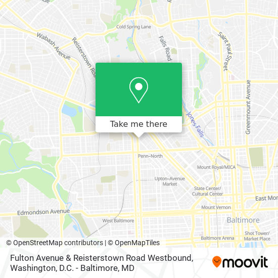 Fulton Avenue & Reisterstown Road Westbound map
