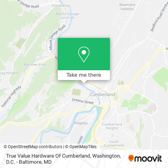 True Value Hardware Of Cumberland map