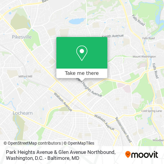 Mapa de Park Heights Avenue & Glen Avenue Northbound