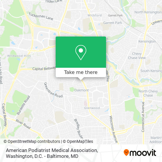 American Podiatrist Medical Association map