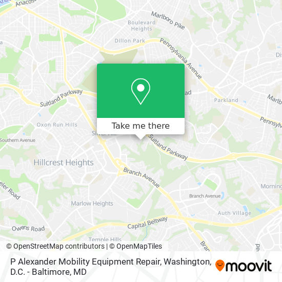 Mapa de P Alexander Mobility Equipment Repair