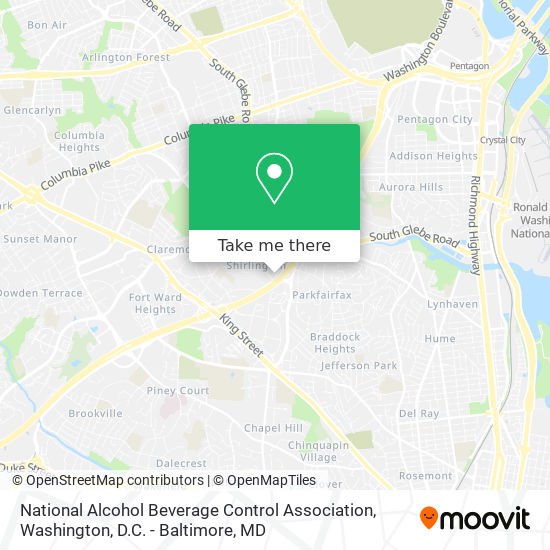 Mapa de National Alcohol Beverage Control Association