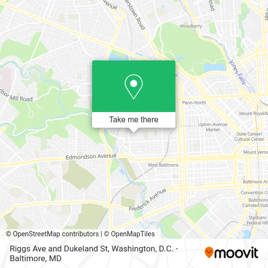 Riggs Ave and Dukeland St map