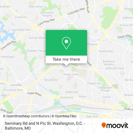 Seminary Rd and N Pic St map