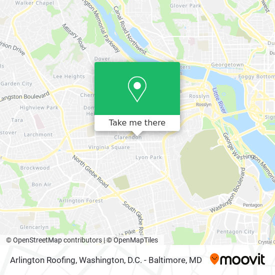 Arlington Roofing map