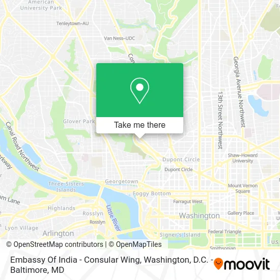 Embassy Of India - Consular Wing map