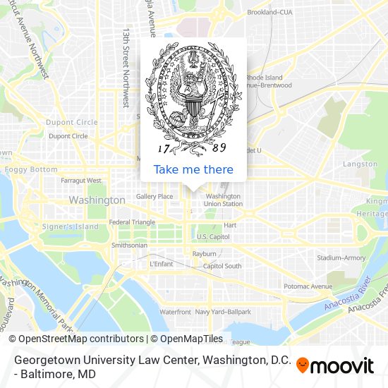 Georgetown University Law Center map