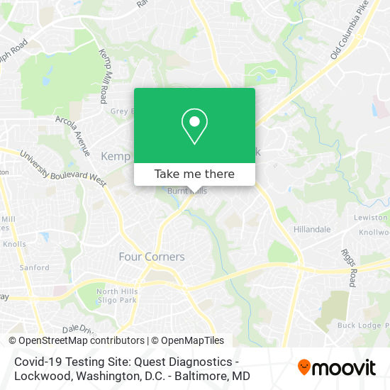 Covid-19 Testing Site: Quest Diagnostics - Lockwood map