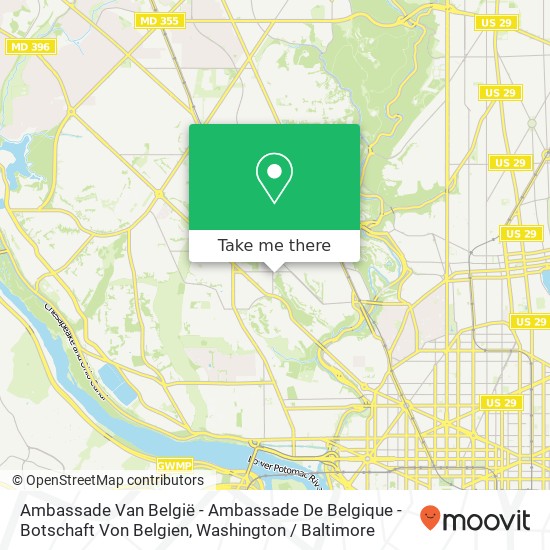 Mapa de Ambassade Van België - Ambassade De Belgique - Botschaft Von Belgien