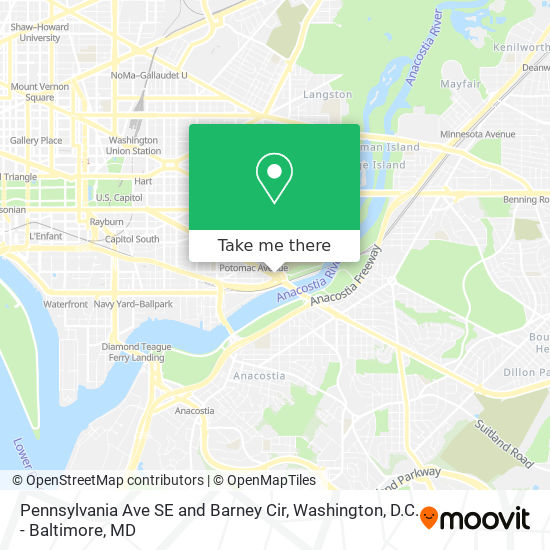 Pennsylvania Ave SE and Barney Cir map