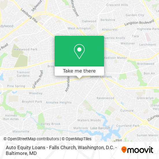 Auto Equity Loans - Falls Church map