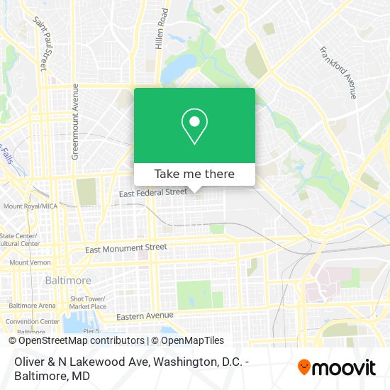 Oliver & N Lakewood Ave map