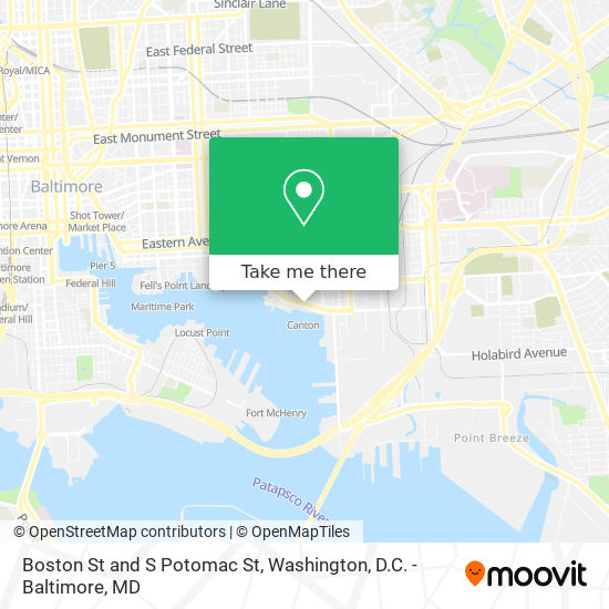 Mapa de Boston St and S Potomac St