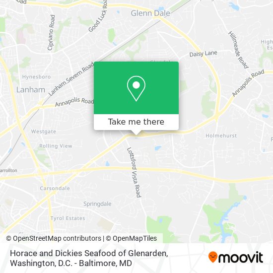 Horace and Dickies Seafood of Glenarden map