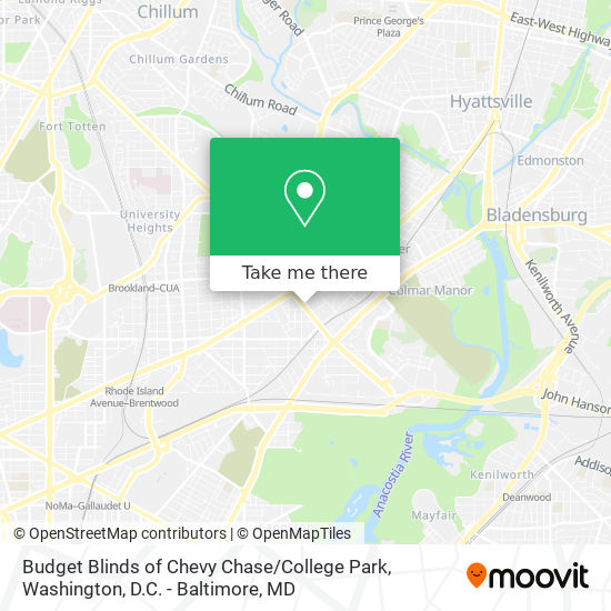 Mapa de Budget Blinds of Chevy Chase / College Park