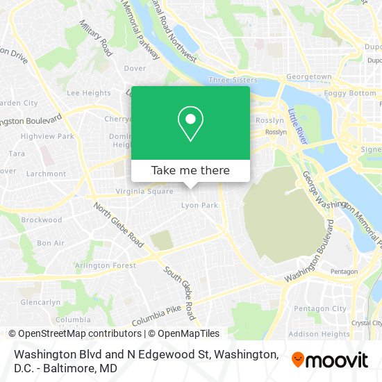 Mapa de Washington Blvd and N Edgewood St