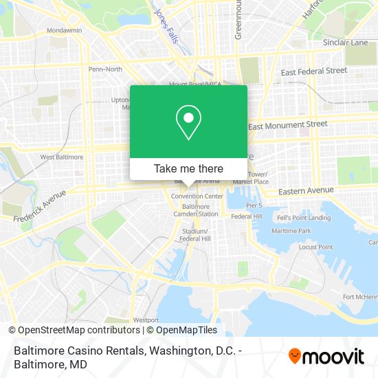 Baltimore Casino Rentals map