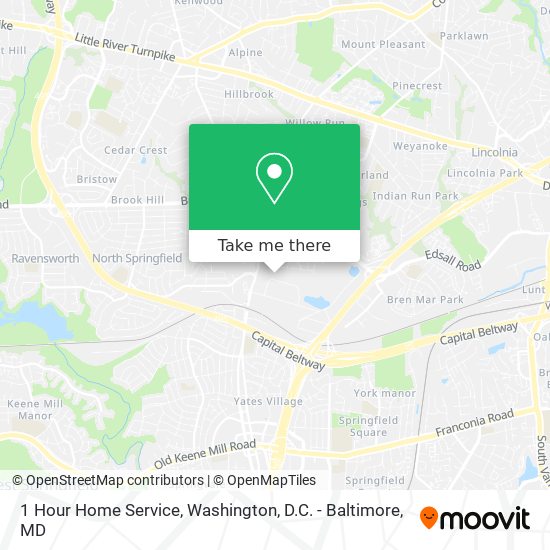Mapa de 1 Hour Home Service