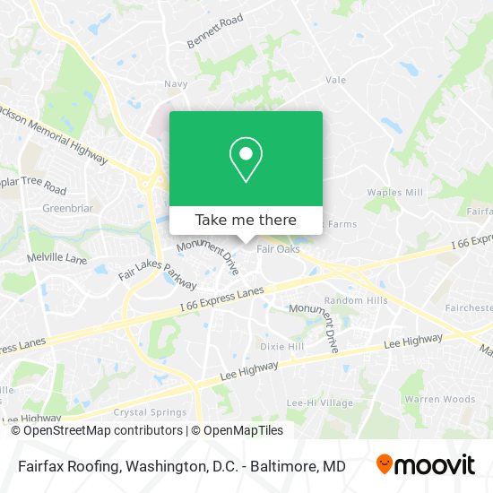 Fairfax Roofing map