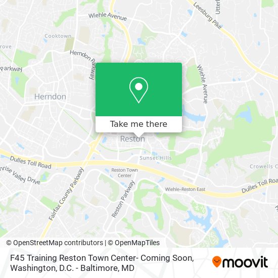 Mapa de F45 Training Reston Town Center- Coming Soon