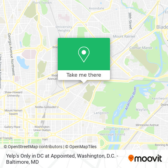 Mapa de Yelp's Only in DC at Appointed