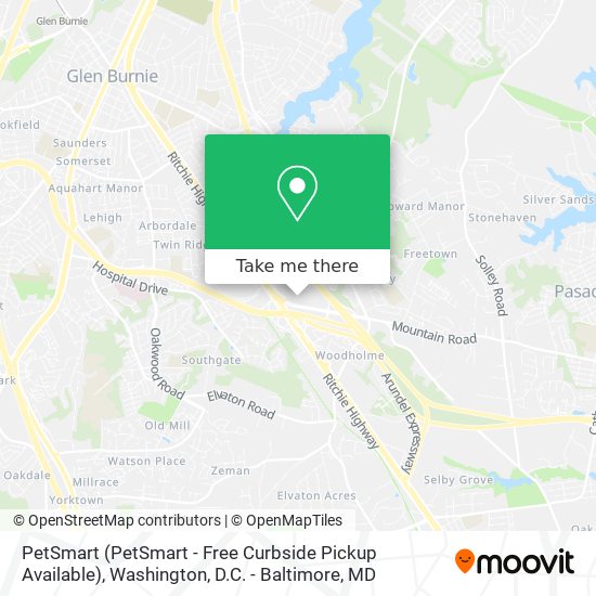 Mapa de PetSmart (PetSmart - Free Curbside Pickup Available)