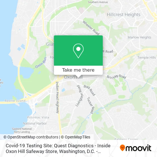 Covid-19 Testing Site: Quest Diagnostics - Inside Oxon Hill Safeway Store map