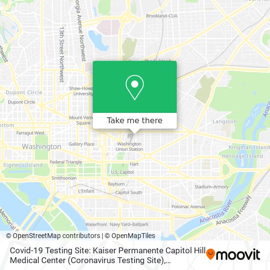 Covid-19 Testing Site: Kaiser Permanente Capitol Hill Medical Center (Coronavirus Testing Site) map