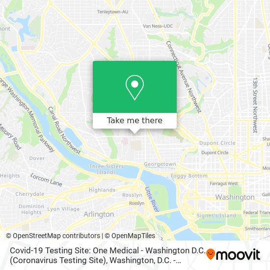 Covid-19 Testing Site: One Medical - Washington D.C. (Coronavirus Testing Site) map