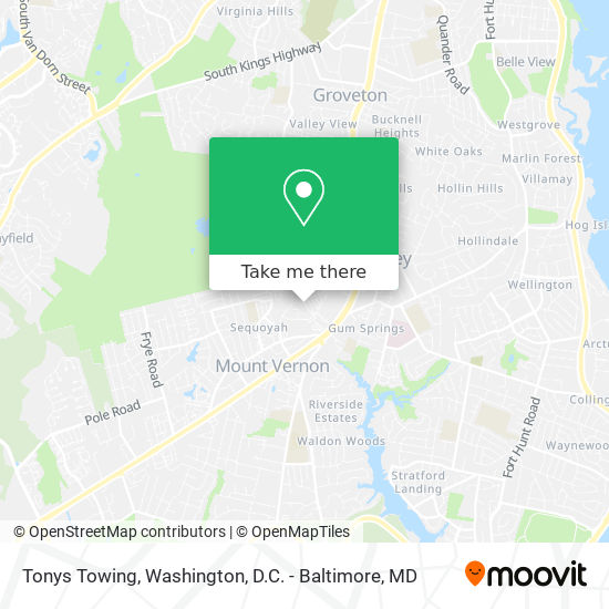 Tonys Towing map