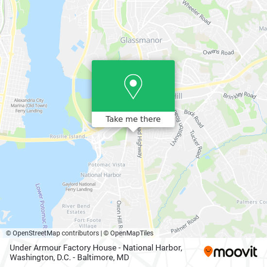 Mapa de Under Armour Factory House - National Harbor