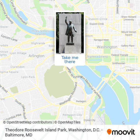 Theodore Roosevelt Island Park map