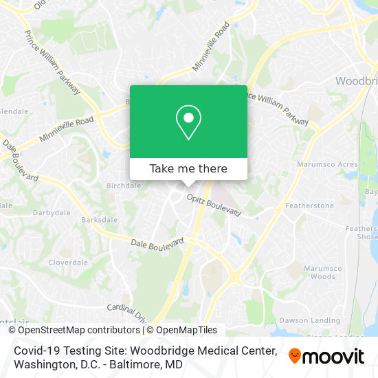 Mapa de Covid-19 Testing Site: Woodbridge Medical Center