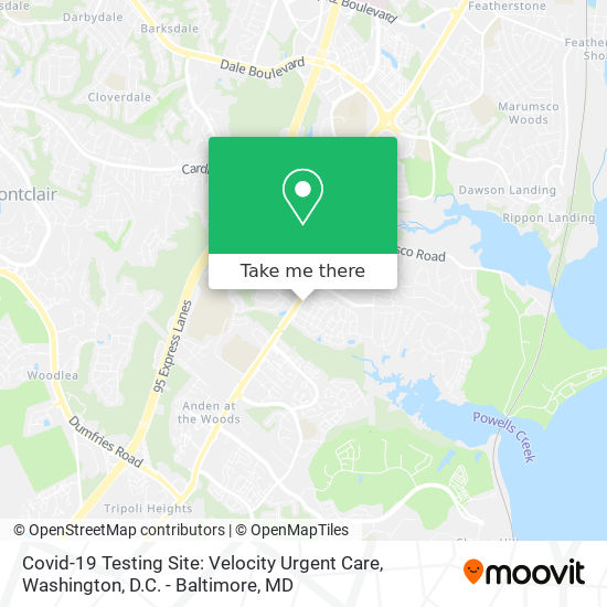 Mapa de Covid-19 Testing Site: Velocity Urgent Care