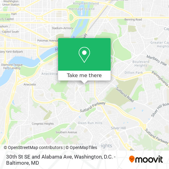 30th St SE and Alabama Ave map