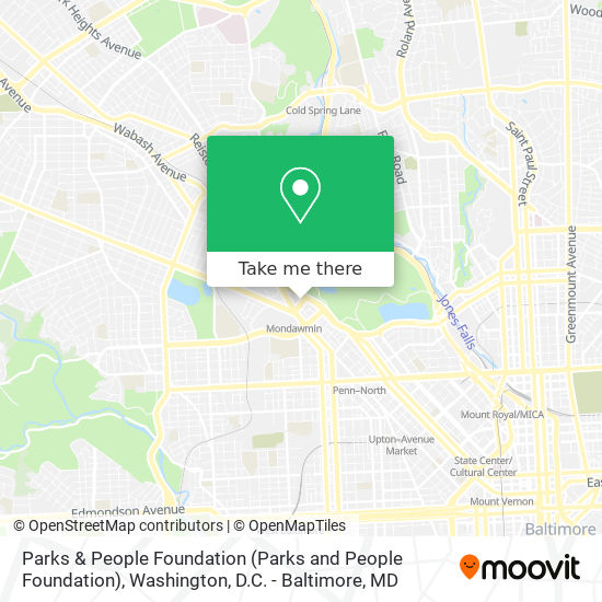 Mapa de Parks & People Foundation