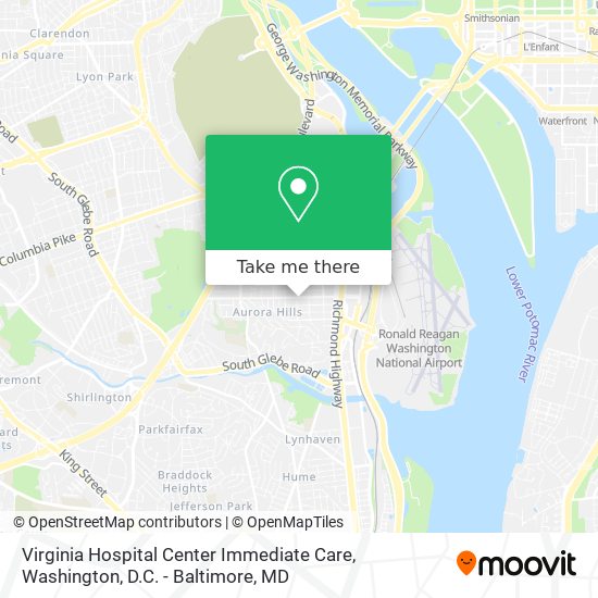 Virginia Hospital Center Immediate Care map