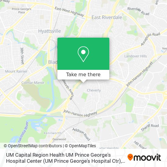 Mapa de UM Capital Region Health UM Prince George's Hospital Center (UM Prince George's Hospital Ctr)