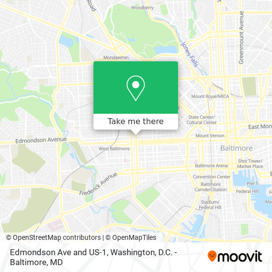 Mapa de Edmondson Ave and US-1