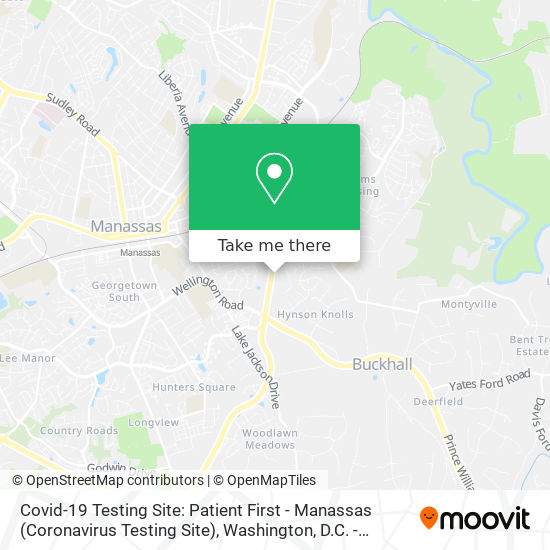 Mapa de Covid-19 Testing Site: Patient First - Manassas (Coronavirus Testing Site)