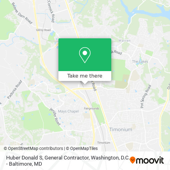 Mapa de Huber Donald S, General Contractor